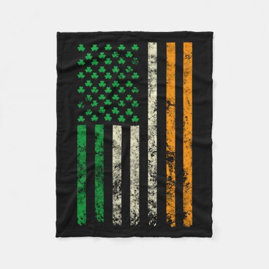 American Ireland Flag Shamrock Irish Patricks Day Fleecedecke (Vorderseite)