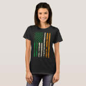 American Ireland Flag Shamrock Irish Patricks Day  T-Shirt (Vorne ganz)