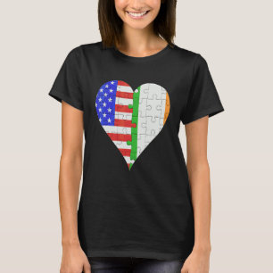American Irish Flag Heart 1 T-Shirt