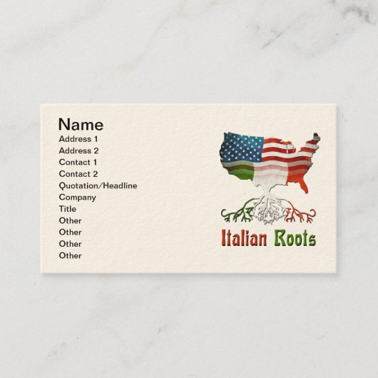 American Italian Business Cards Visitenkarte (Vorderseite)