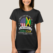 American Jamaican Zuhause in den USA Patriot Ameri T-Shirt (Vorderseite)