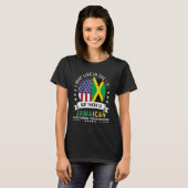 American Jamaican Zuhause in den USA Patriot Ameri T-Shirt (Vorne ganz)