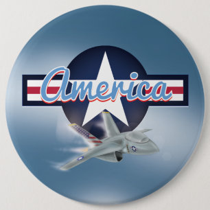 American Jet Fighter Button