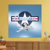American Jet Fighter Leinwanddruck (Insitu (Wohnzimmer))