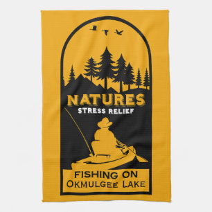 American Kayak Fishing Editable Geschirrtuch