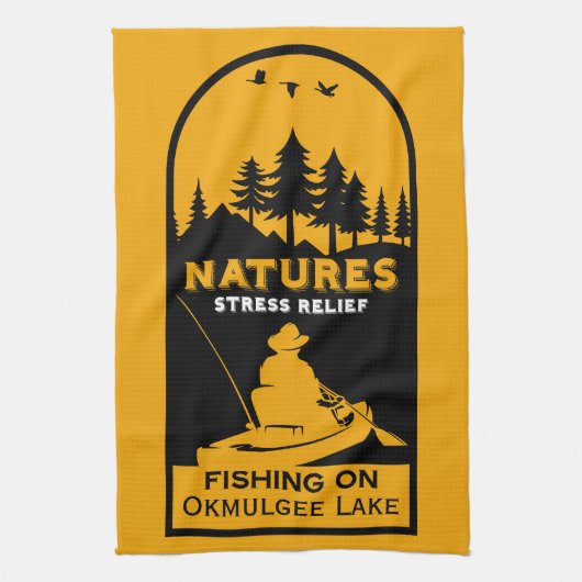 American Kayak Fishing Editable Geschirrtuch (Vertikal)