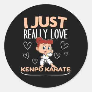 American Kenpo Girl Coach I gerade wirklich Liebe  Runder Aufkleber