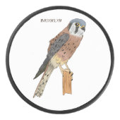 American Kestrel bird illustration  Eishockey Puck (Vorderseite)
