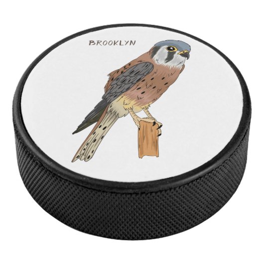 American Kestrel bird illustration  Eishockey Puck (3/4)
