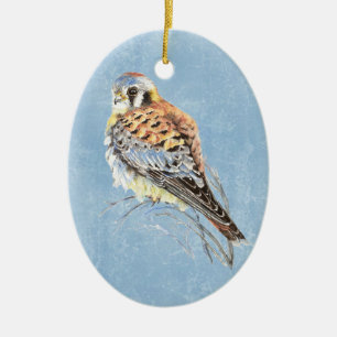 American Kestrel, Falcon Bird Hawk Keramik Ornament