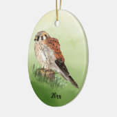 American Kestrel, Falcon Bird Hawk Keramik Ornament (Links)