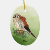 American Kestrel, Falcon Bird Hawk Keramik Ornament (Hinten)