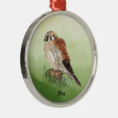 American Kestrel, Falcon Bird Hawk Ornament Aus Metall (Rechts)
