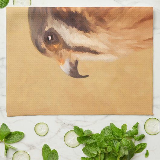 American Kestrel Painting - Original Bird Art Geschirrtuch (Gefaltet)
