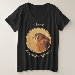 American Kestrel Painting - Original Bird Art Große Größe T-Shirt
