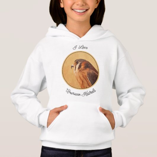 American Kestrel Painting - Original Bird Art Hoodie (Vorderseite)