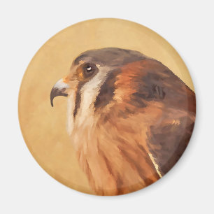 American Kestrel Painting - Original Bird Art Magnet