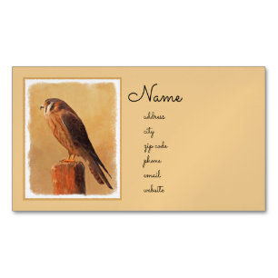 American Kestrel Painting - Original Bird Art Magnetische Visitenkarte