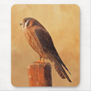 American Kestrel Painting - Original Bird Art Mousepad