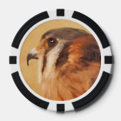 American Kestrel Painting - Original Bird Art Pokerchips (Vorderseite)