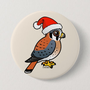 American Kestrel Santa Button
