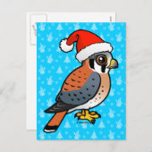 American Kestrel Santa Feiertagspostkarte (Vorne/Hinten)