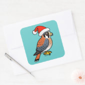 American Kestrel Santa Quadratischer Aufkleber (Umschlag)