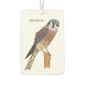 American Kestrel Vogelillustrierung Autolufterfrischer (Rückseite)