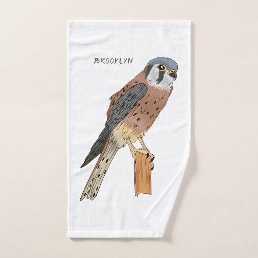 American Kestrel Vogelillustrierung Badhandtuch Set (Handtuch)