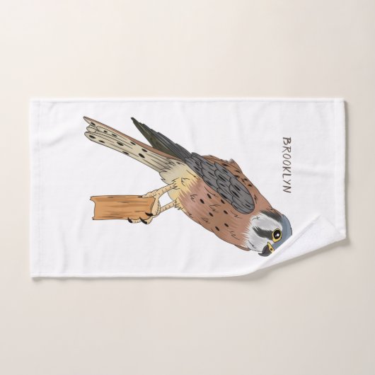 American Kestrel Vogelillustrierung Badhandtuch Set (Handtuch)