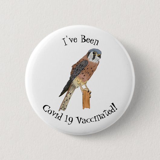 American Kestrel Vogelillustrierung Button (Vorderseite)