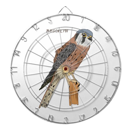 American Kestrel Vogelillustrierung Dartscheibe (vorne)