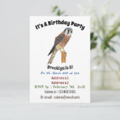 American Kestrel Vogelillustrierung Einladung (Stehend Vorderseite)