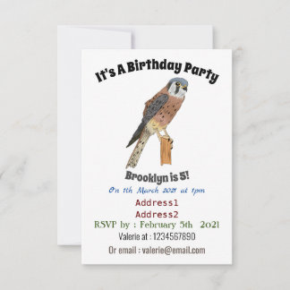 American Kestrel Vogelillustrierung Einladung