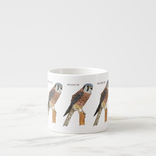 American Kestrel Vogelillustrierung Espressotasse (Vorderseite)