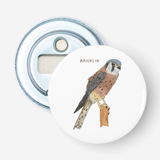 American Kestrel Vogelillustrierung Flaschenöffner (Vorderseite)