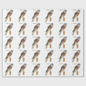 American Kestrel Vogelillustrierung Geschenkpapier (Flach)