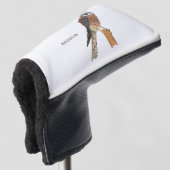 American Kestrel Vogelillustrierung Golf Headcover (3/4 Vorderseite)