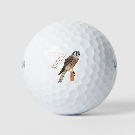 American Kestrel Vogelillustrierung Golfball (Vorderseite)