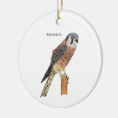 American Kestrel Vogelillustrierung Keramik Ornament (Links)