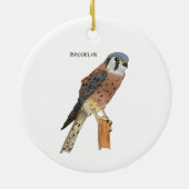 American Kestrel Vogelillustrierung Keramik Ornament (Hinten)