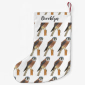 American Kestrel Vogelillustrierung Kleiner Weihnachtsstrumpf (Rückseite)