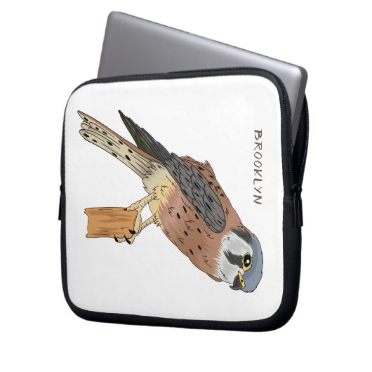 American Kestrel Vogelillustrierung Laptopschutzhülle (Vorderseite Links)