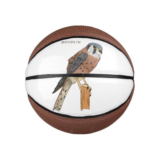 American Kestrel Vogelillustrierung Mini Basketball (Vorderseite)