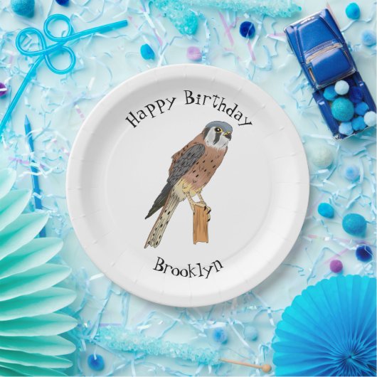 American Kestrel Vogelillustrierung Pappteller (Party)