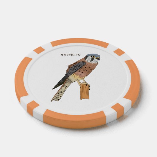American Kestrel Vogelillustrierung Pokerchips (Einzeln)