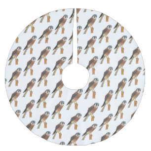 American Kestrel Vogelillustrierung Polyester Weihnachtsbaumdecke