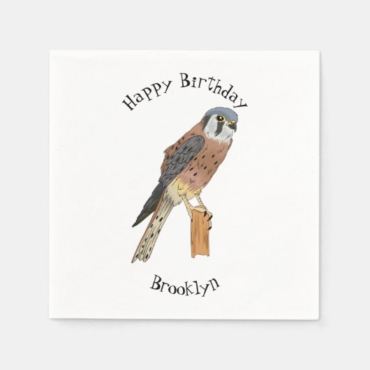 American Kestrel Vogelillustrierung Serviette (Vorderseite)