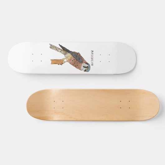 American Kestrel Vogelillustrierung Skateboard (Horizontal)