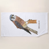 American Kestrel Vogelillustrierung Strandtuch (Vorderseite)